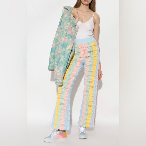 Casablanca Rainbow Gradient Crochet Flare Trousers - Picture 4 of 14